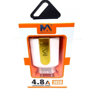 CARREGADOR CELULAR FONTE TURBO 4,8A 3 USB