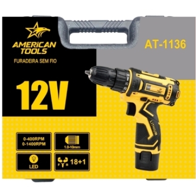 PARAFUSADEIRA E FURAD 12V C/2 BATERIAS