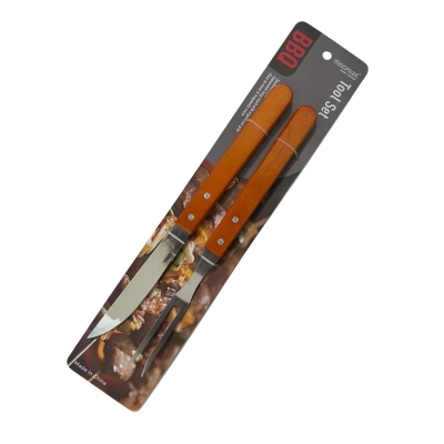 KIT CHURRASCO (FACA + GARFO )CABO MADEIRA