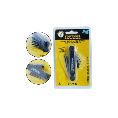 CHAVE TORX 08 PCS TP CANIVETE T9 A T40 STARTOOLS