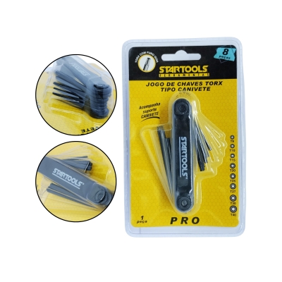 CHAVE TORX 08 PCS TP CANIVETE T9 A T40 STARTOOLS