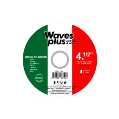 DISCO DE CORTE AÇO/INOX 115X1,00X22,2MM WAVES