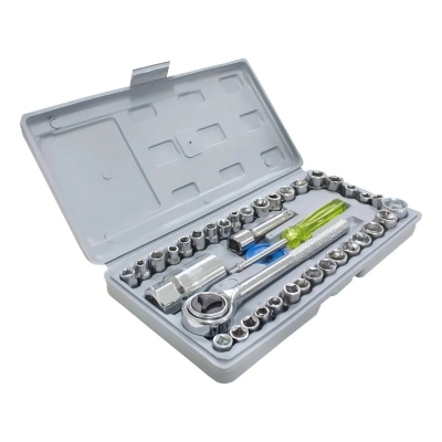 JOGO SOQUETES C/CATRACA + ALONGADOR 40PC