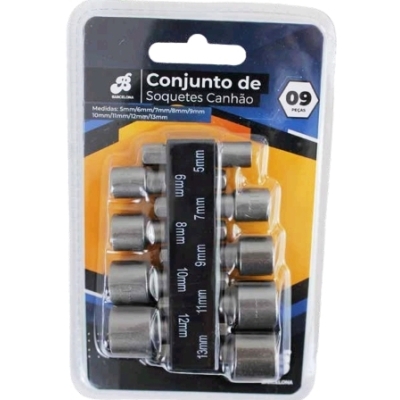 JOGO SOQUETES P/PARAF. 9PCS (05 A 13MM)