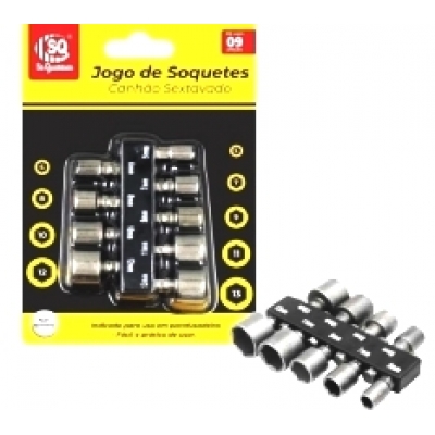 JOGO SOQUETES P/PARAF. 9PCS (05 A 13MM) SQ