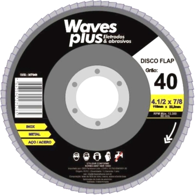 DISCO FLAP GRAO 40 4-1/2 -11 P/ACABAMENTO WAVES BLACK