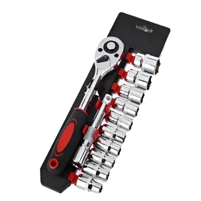 JOGO SOQUETES+CATR. SEXT.1/4 12PCS 5 A 14MM