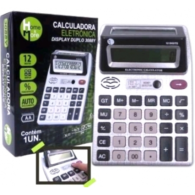 CALCULADORA 12 DIG DISP DUPLO+DECT DINHEIRO