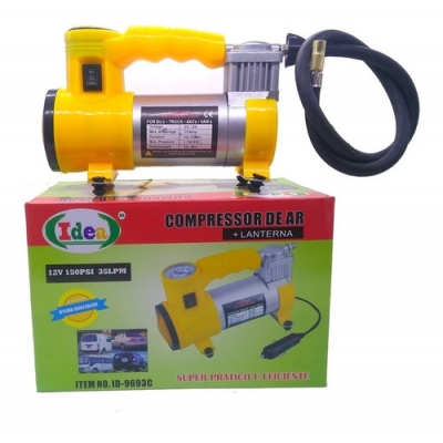 COMPRESSOR DE AR MINI 12V RAPIDO C/LANTERNA 150PSI