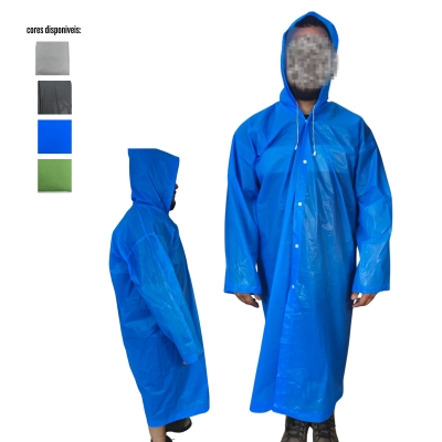 CAPA DE CHUVA C/CAPUZ TAMANHO UNICO REUTILIZAVEL