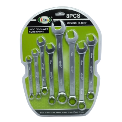 JG CHAVE COMB.08PCS 8 A 19 CRV POLIDA 08-10-12-13-14-15-17-19MM