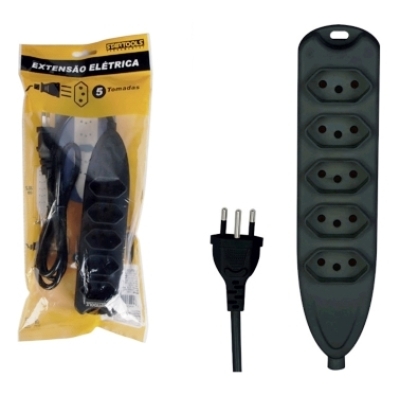 EXTENSAO ELETRICA 1M 5 TOMADAS