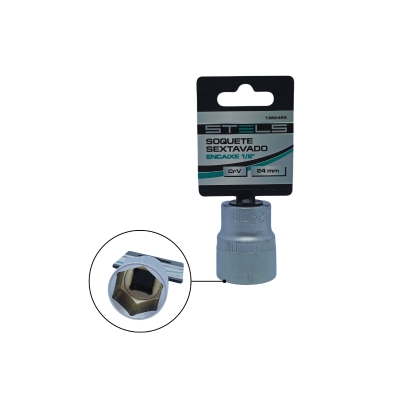 SOQUETE SEXTAVADO 24MM CRV ENC 1/2 STELS