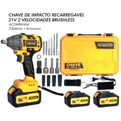 CHAVE IMPACTO RECARR. 21V 2 VEL BRUSHLESS