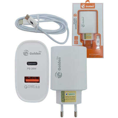 CARREGADOR CELULAR TIPO C 6.1A 20W QC 3.0 GOLDEN