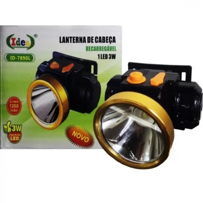 LANTERNA DE CABECA REC. 1LED 3W IDEA