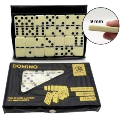 DOMINÓ JOGO 28PCS 09MM 14,5G SQ